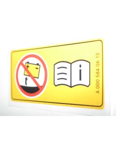 Mercedes Battery Hazard Warning Label Decal Sticker A0005840613 New Genuine